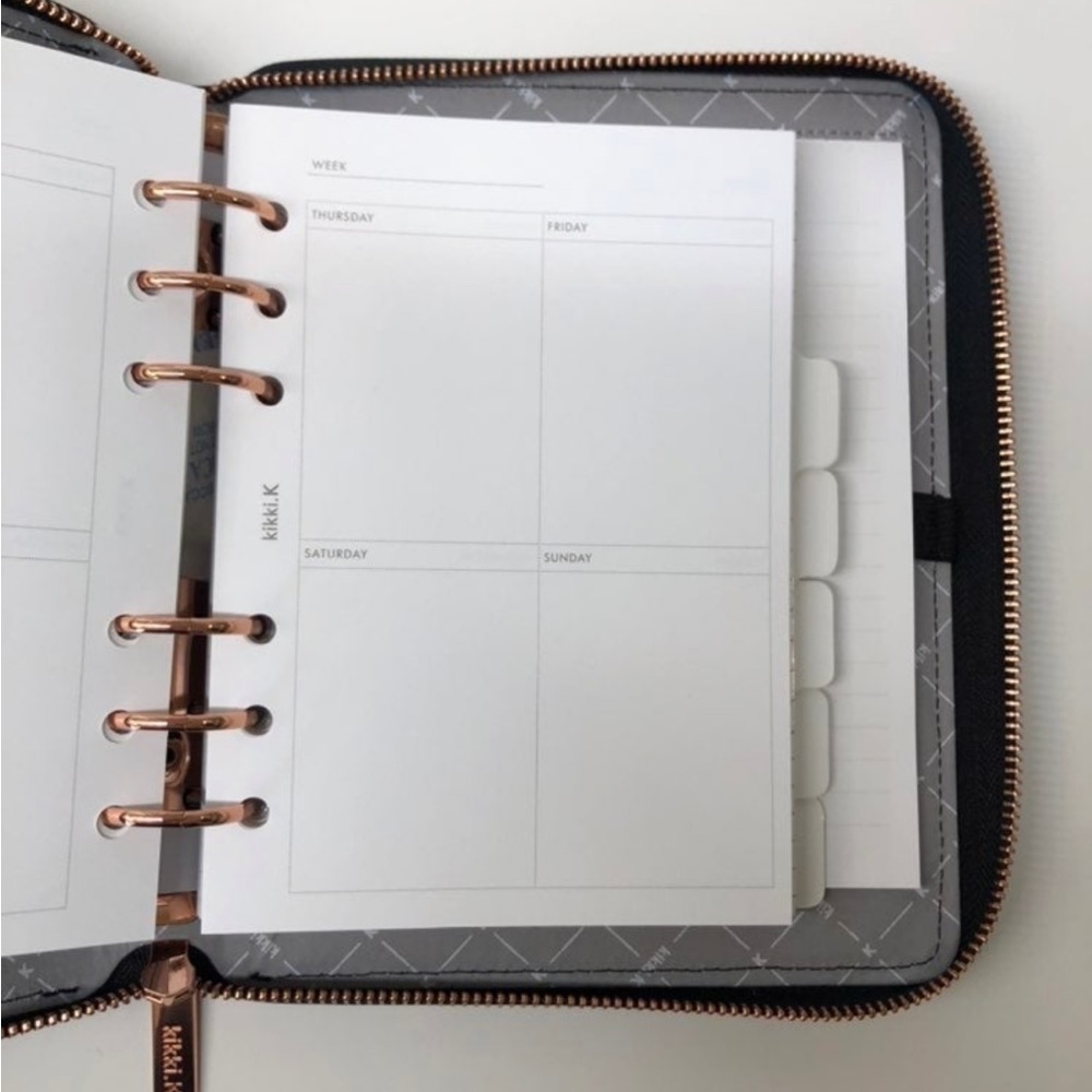 Kikki.K B6 Black Croco Embossed Zippered Planner - Picture 7 of 12